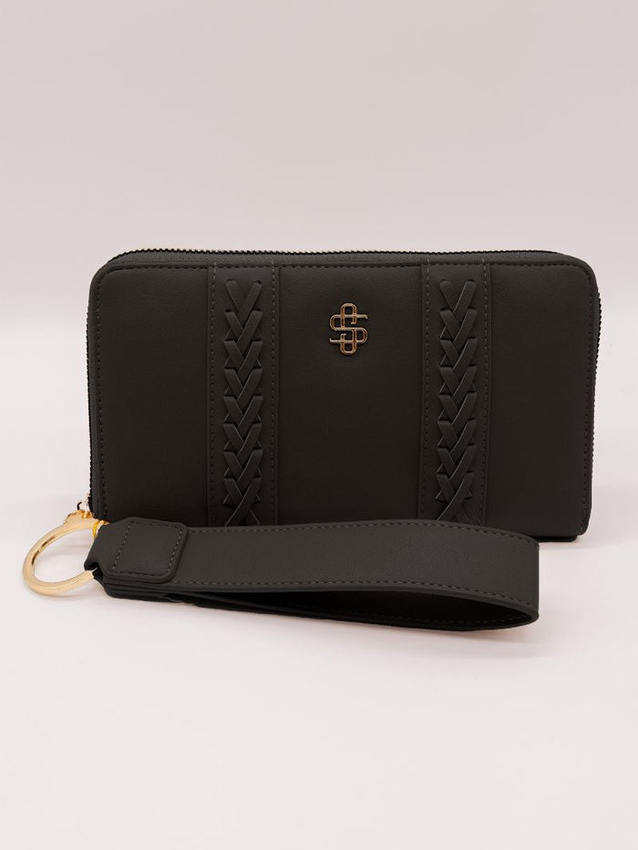 SS Soleil Leather Wallet - Black