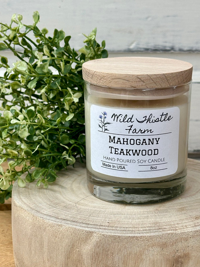 8oz Soy Candle-Mahogany Teakwood