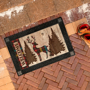 Mat Mate - Plaid Deer Silhouette