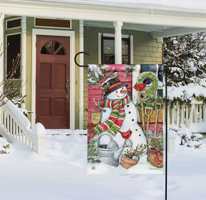 Garden Flag - Garden Snowman
