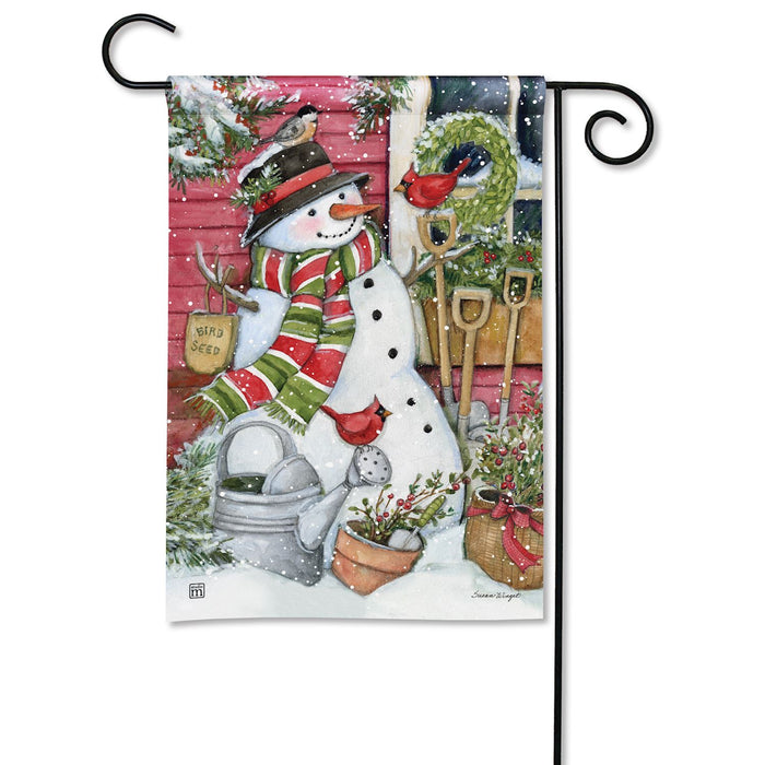 Garden Flag - Garden Snowman