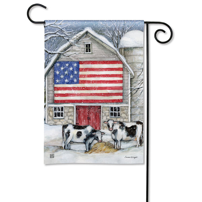 Garden Flag - Winter Barn
