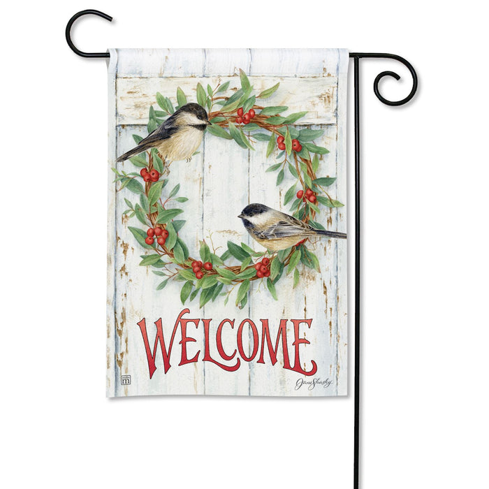 Garden Flag - Chickadee Wreath