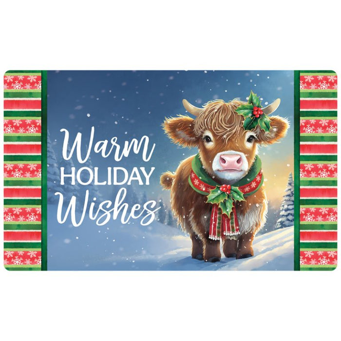 Mat Insert - Seasons Greetings Cow