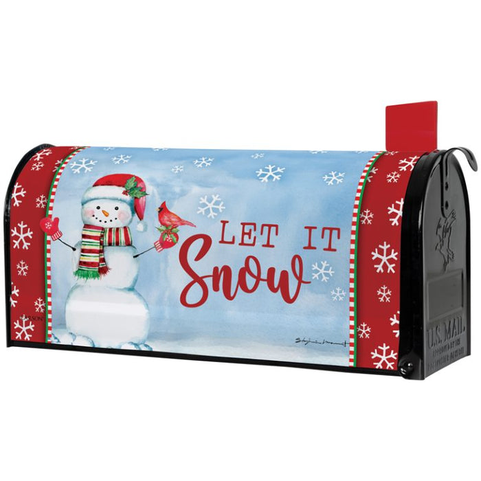 Mailbox Cover - Snowman Cardinal