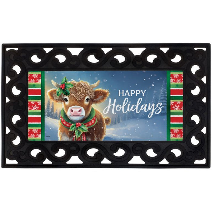 Mini Mat Insert - Seasons Greetings Cow
