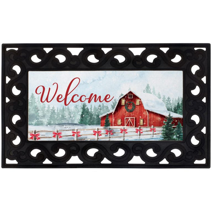 Mini Mat Insert - Snowy Barn
