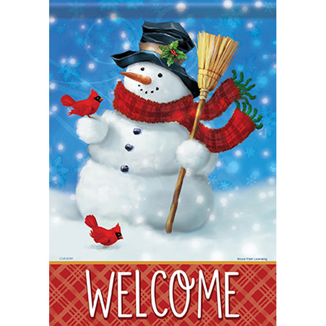 Garden Flag - Blustery Snowman