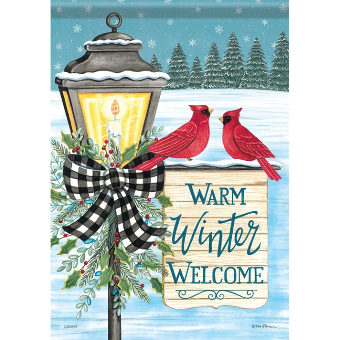 Garden Flag - Winter Welcome Cardinal