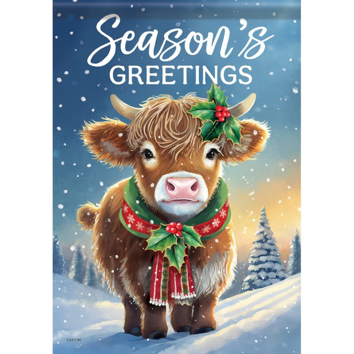 Garden Flag - Season's Greetings Cow