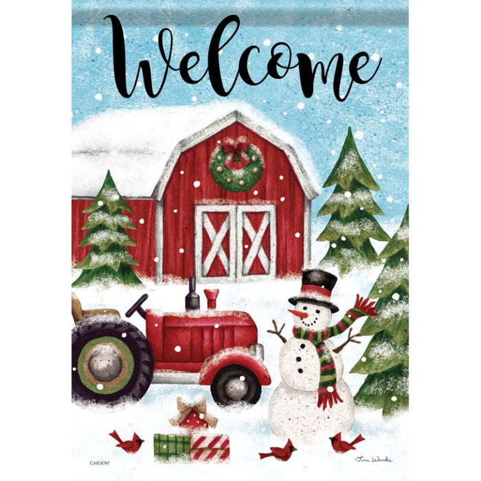 Garden Flag - Farm Christmas