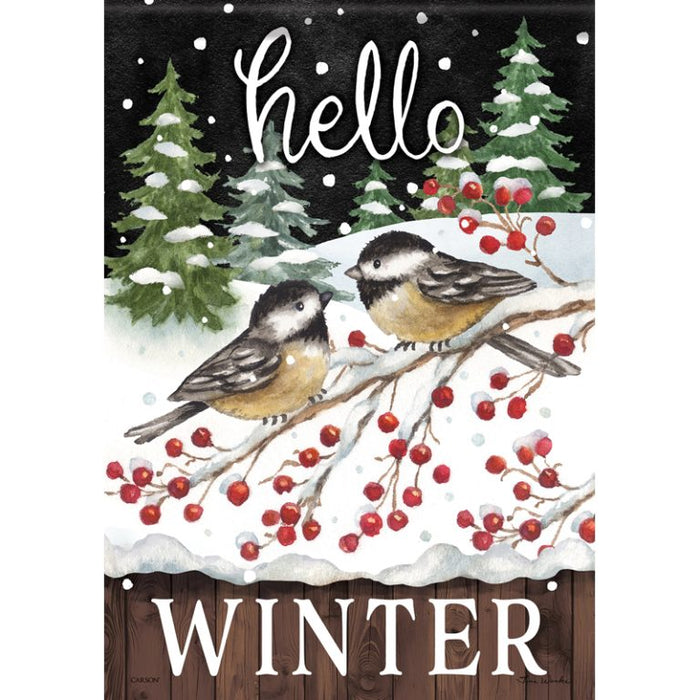 Standard Flag - Chickadee Winter