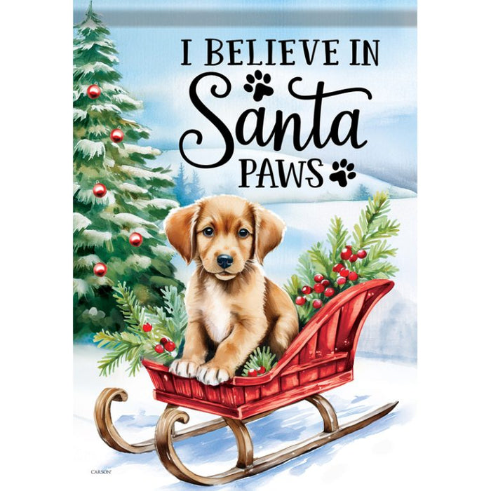 Garden Flag - Santa Paws Pup