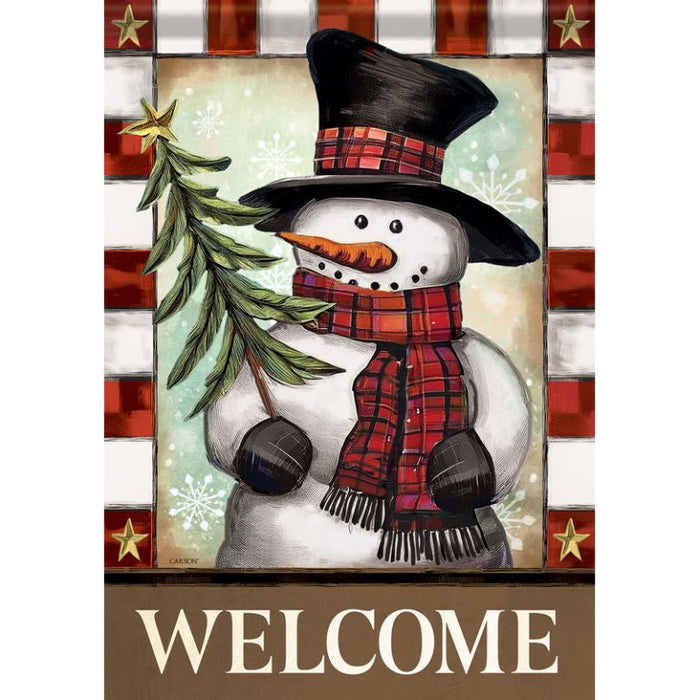 Garden Flag - Snowman Welcome