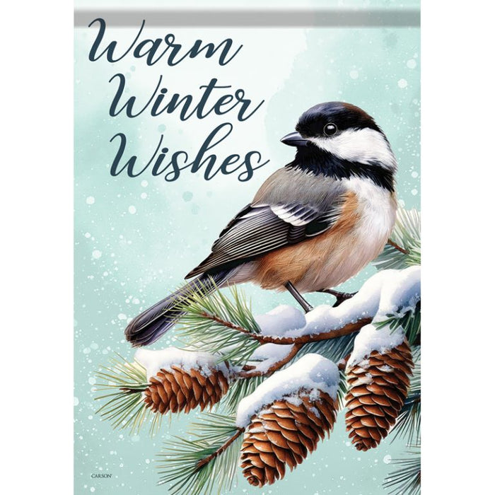 Garden Flag - Chickadee Winter Wishes