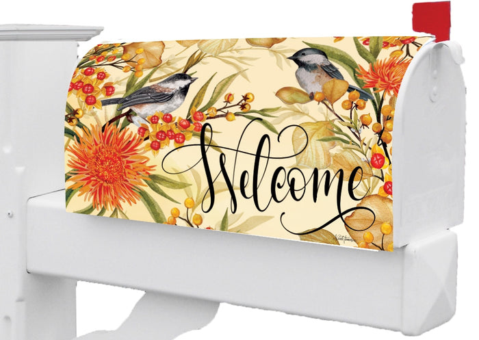 Mailbox Cover - Chickadees and Berries