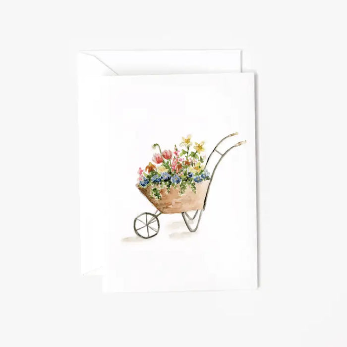 Watercolor Mini Notecards Wheelbarrow