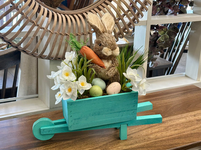 Easter Wagon with Bunny & Daffodils