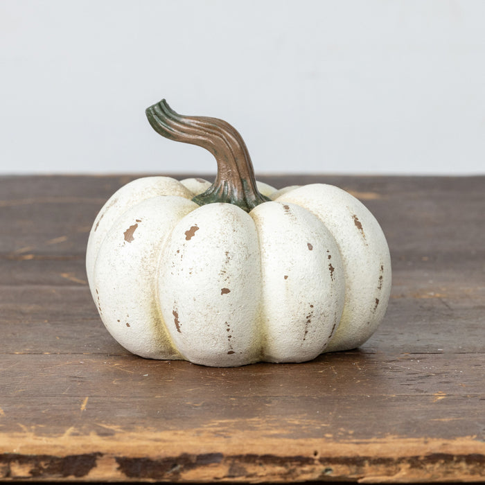 4.75" Cream Resin Pumpkin