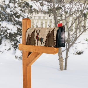 Mailbox Cover - Plaid Deer Silhouette