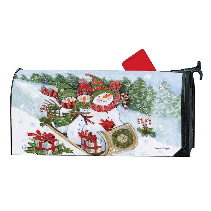 Mailbox Cover - Sledding Snowmen