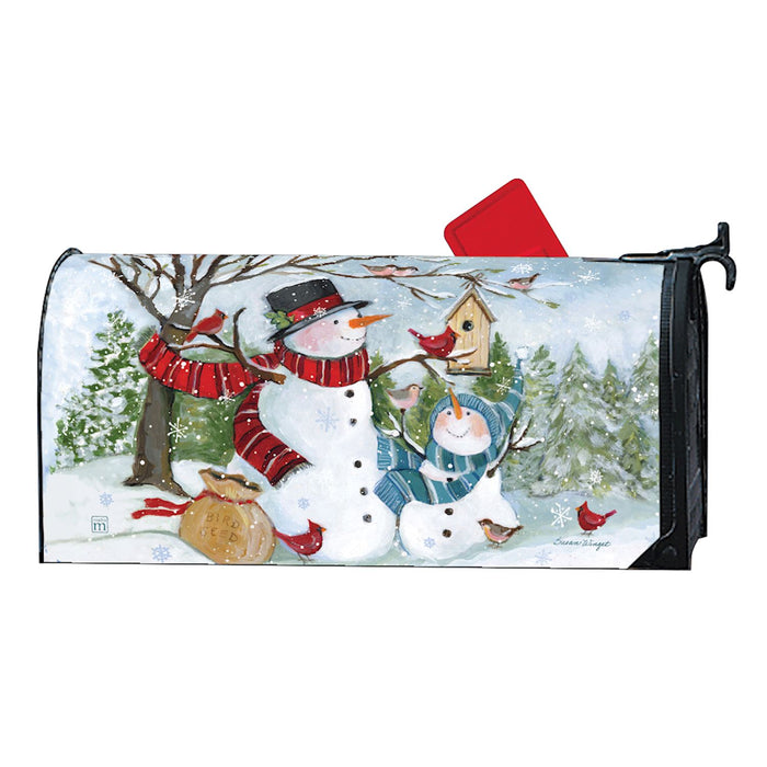 Mailbox Cover - Snowmen Birds
