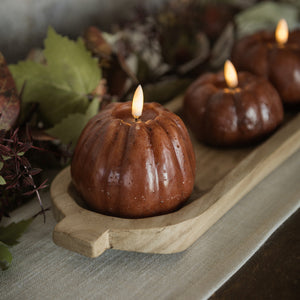 4" Bronze 3D Flame Tall Pumpkin Candle