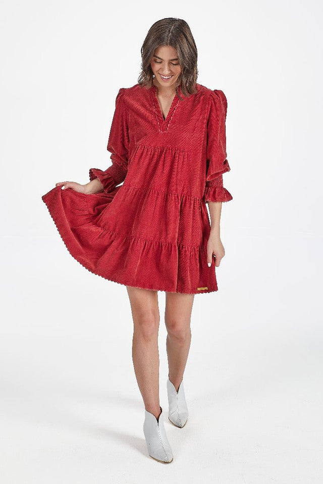Simply Southern Red Corduroy Dress