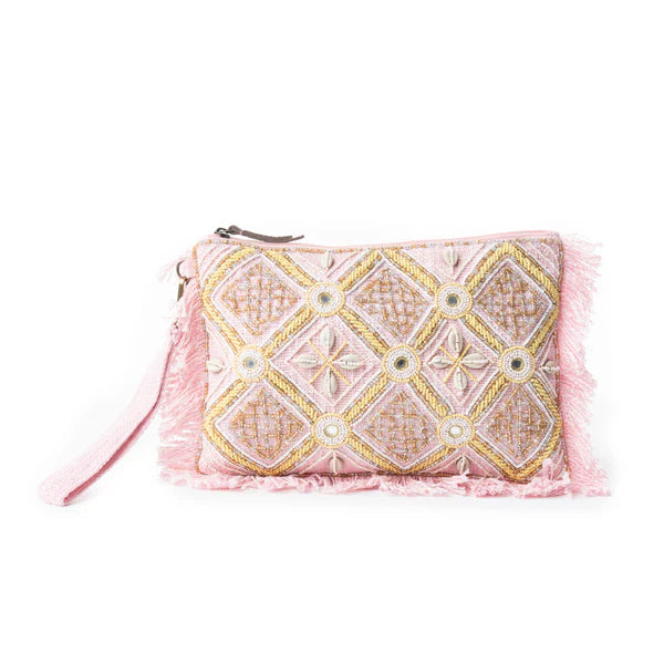 Myra Bag - Desert Diamond Pouch In Light Pink
