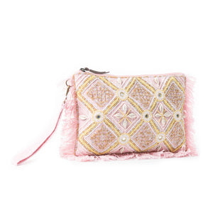 Myra Bag - Desert Diamond Pouch In Light Pink