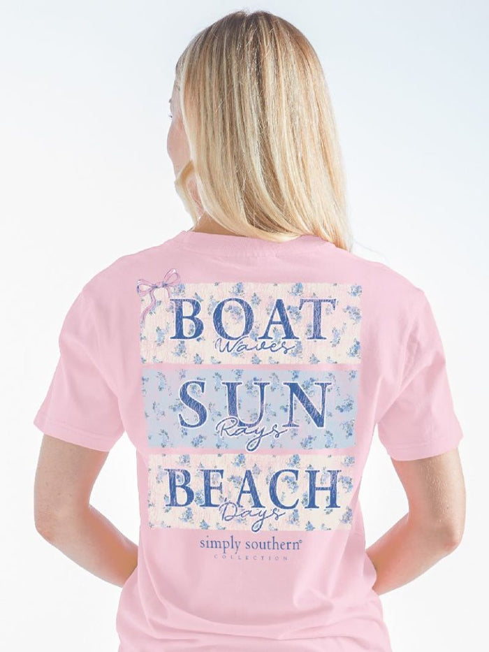 Simply Southern Tee - Beach Boat Pink