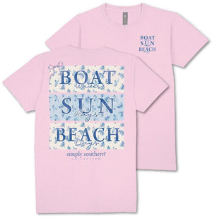 Simply Southern Tee - Beach Boat Pink