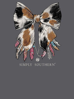 Simply Southern Tee - Cow Bow Washed Coal