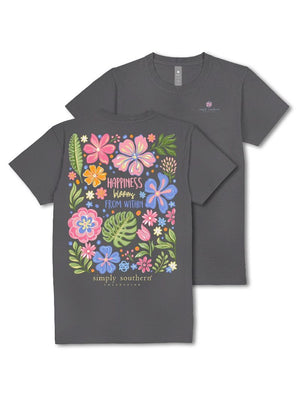 Simply Southern Tee - Happy Washed Coal