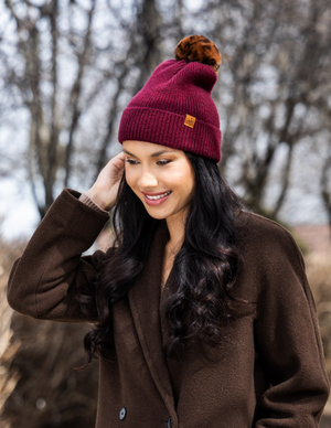 Mix Match Snap On Pom Beanie Black