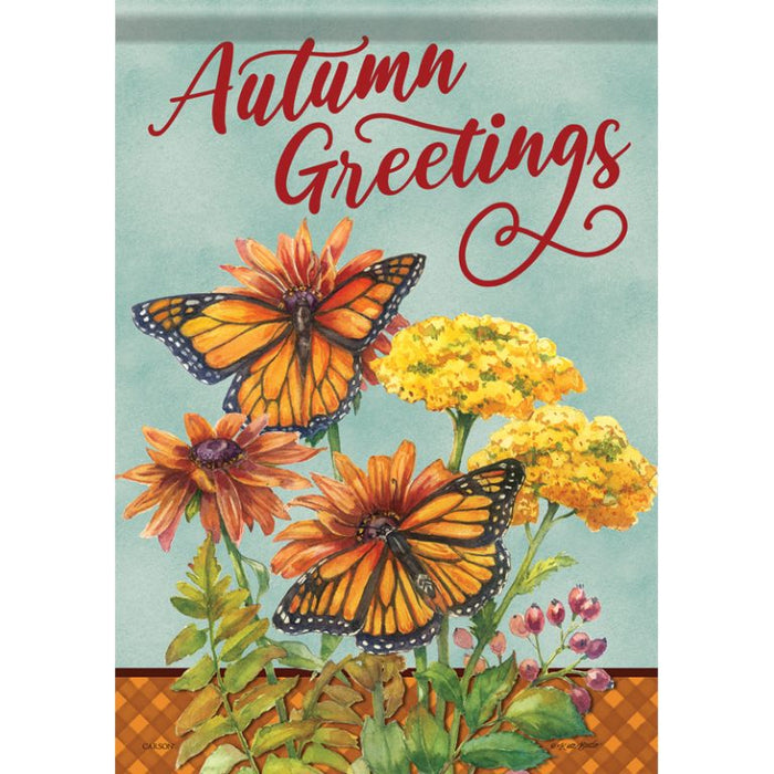 Garden Flag - Autumn Monarchs Glitter