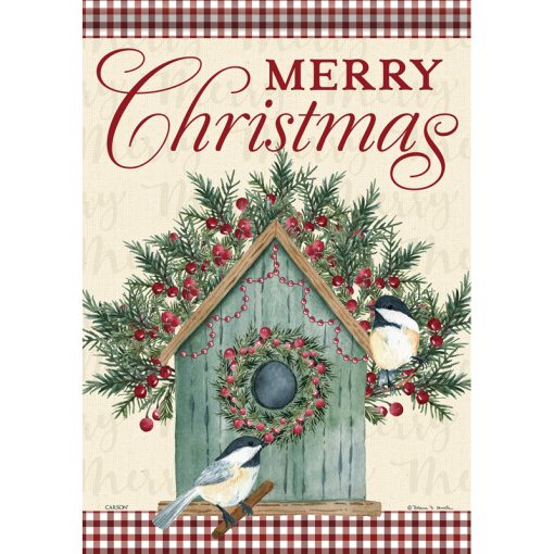 Garden Flag - Christmas Chickadee