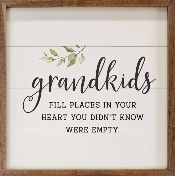 Grandkids Greenery Wall Art