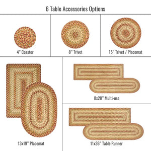 Braided Placemat HS 13x19 Oval - Harvest