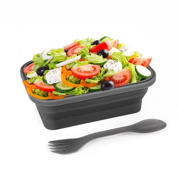 Collapsible Silicone Lunch Container - Black