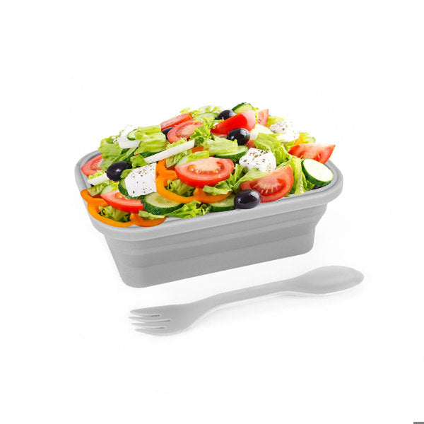Collapsible Silicone Lunch Container - Grey