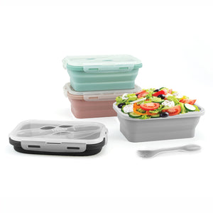 Collapsible Silicone Lunch Container - Grey