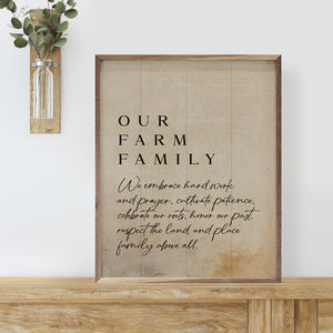 Our Farm Family Neutral Wall Art
