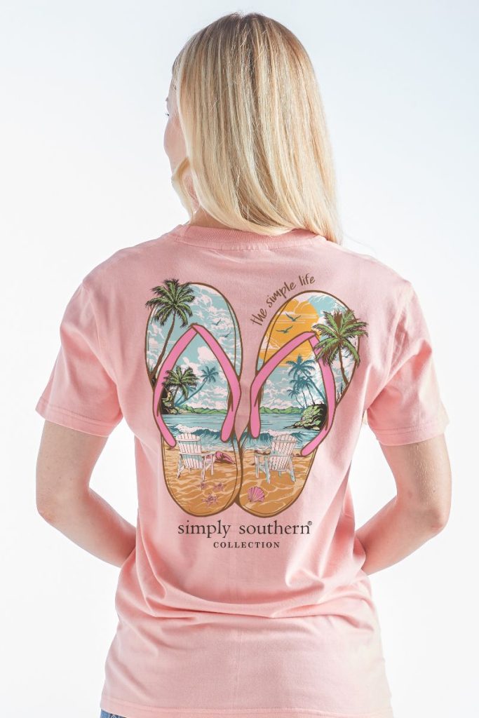 Simply Southern Tee - Sandal Peach