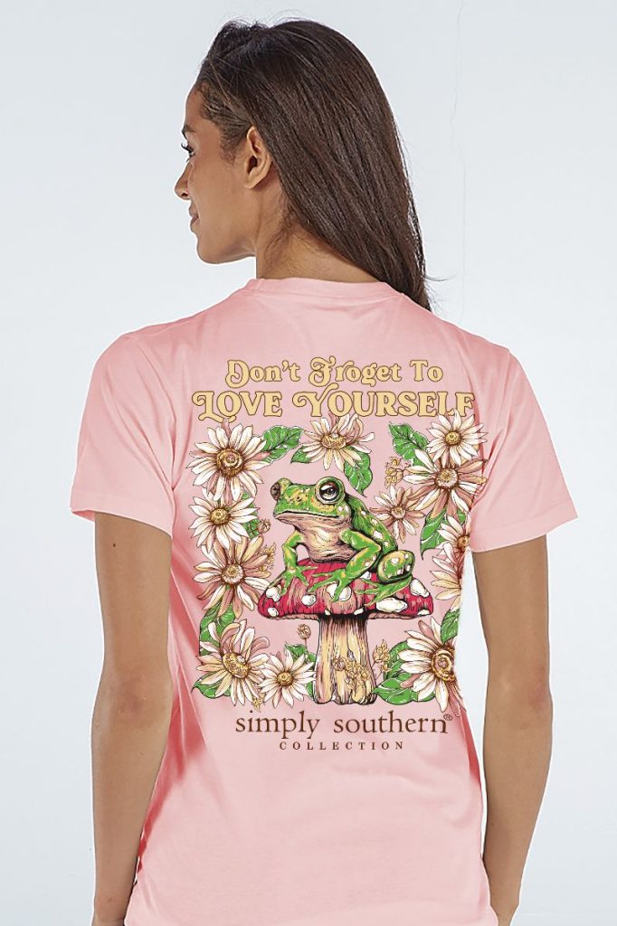 Simply Southern Tee - Frog Peach