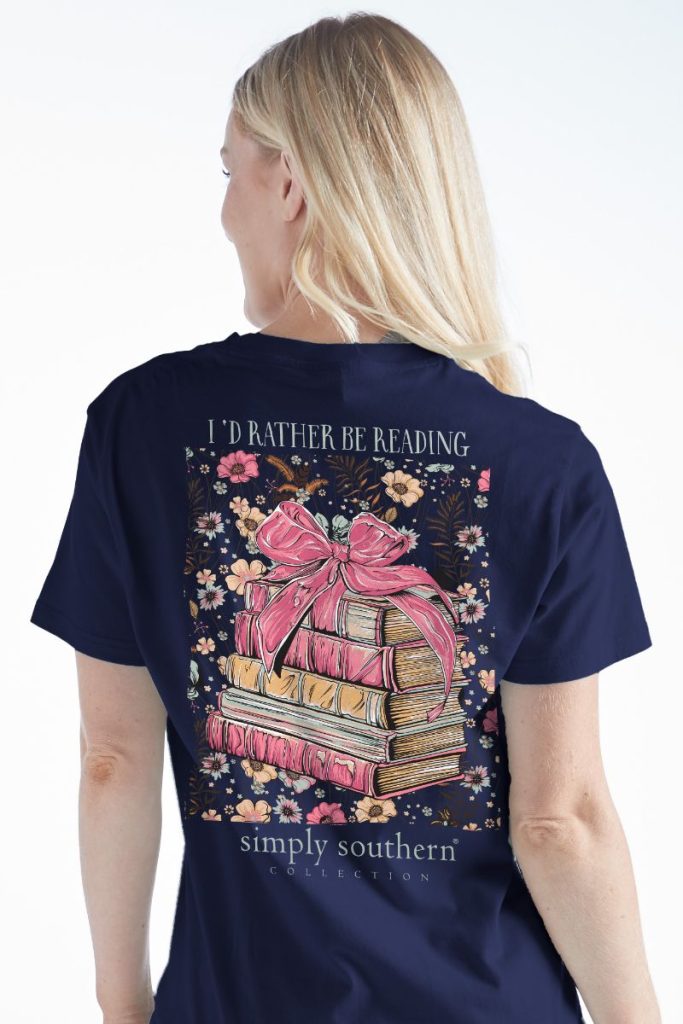 Simply Southern Tee - Read Navy