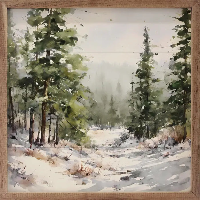 Timber Snowy Path Wall Art