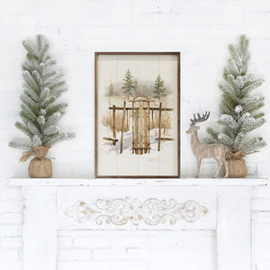 Vintage Sleigh Resting Wall Art