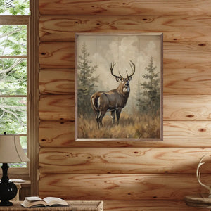 Whitetail Buck in Pines Wall Art