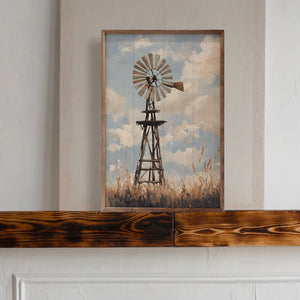 Windmill In Sunny Field Wall Art